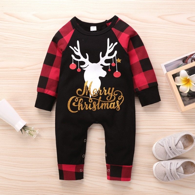 Santa's Elk Christmas Romper